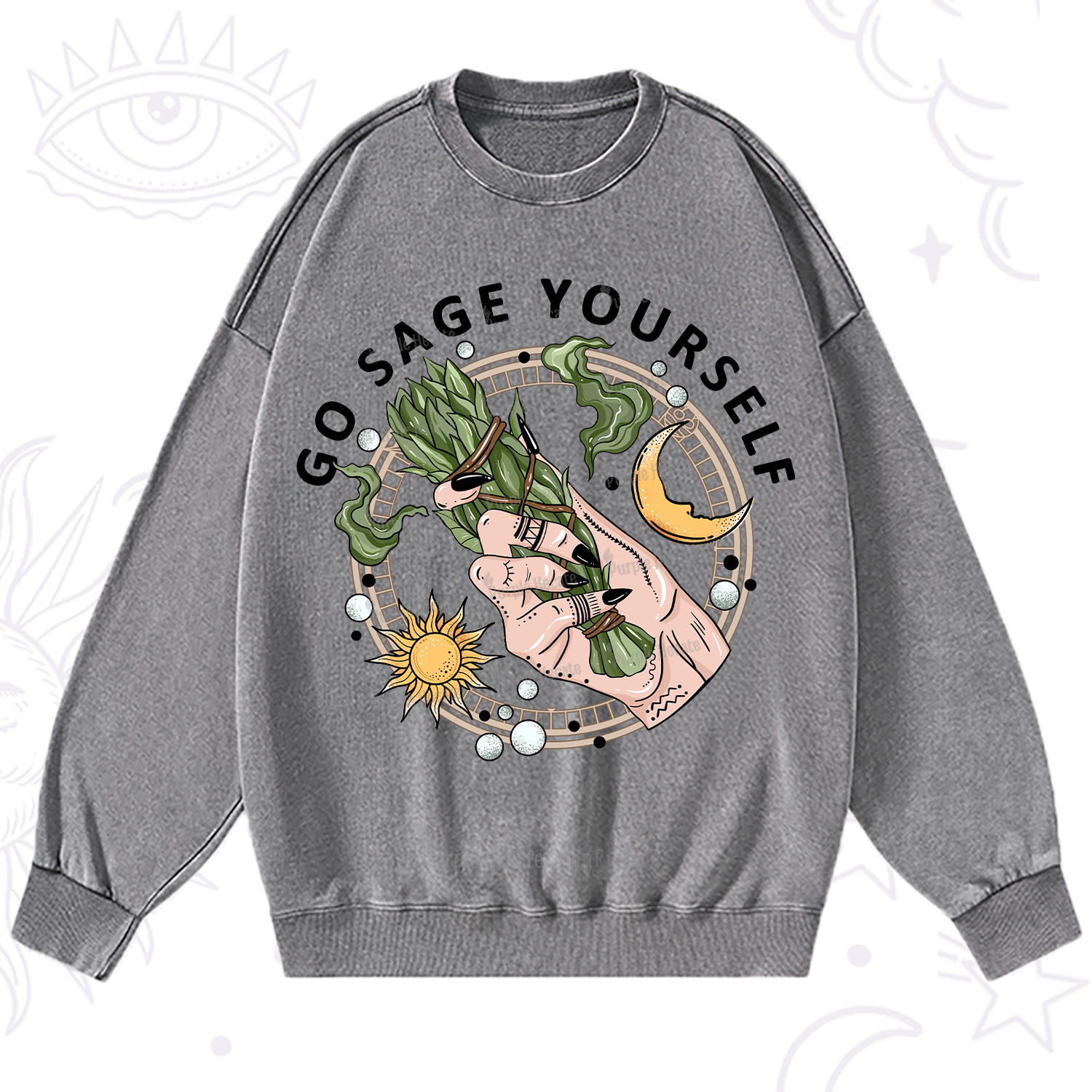 Purplehecate Go Sage Yourself Washed Sweatshirt