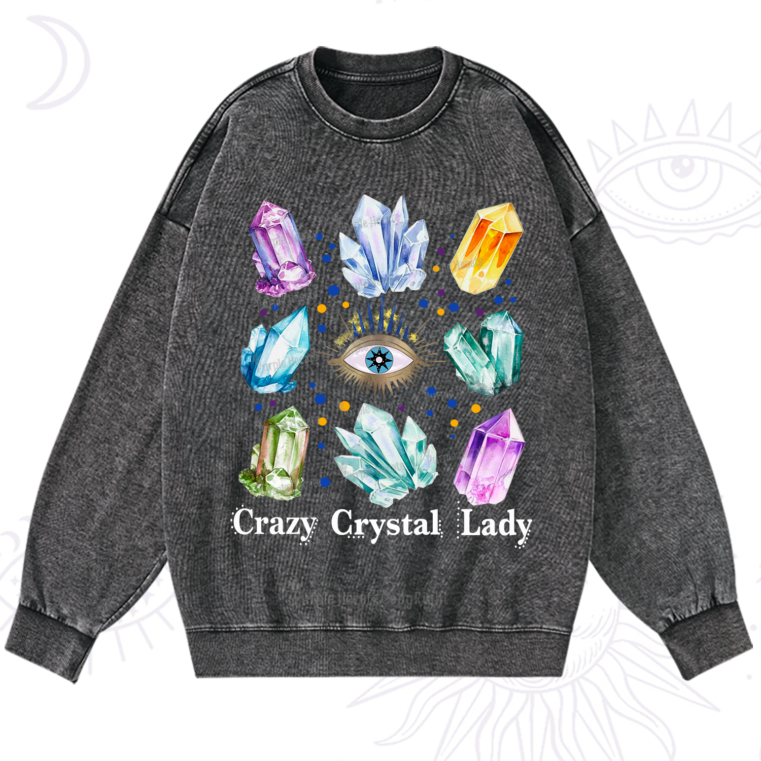 Purplehecate Crysral Lady Washed Sweatshirt