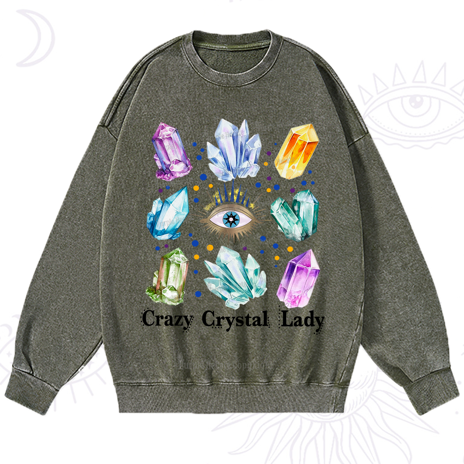 Purplehecate Crysral Lady Washed Sweatshirt