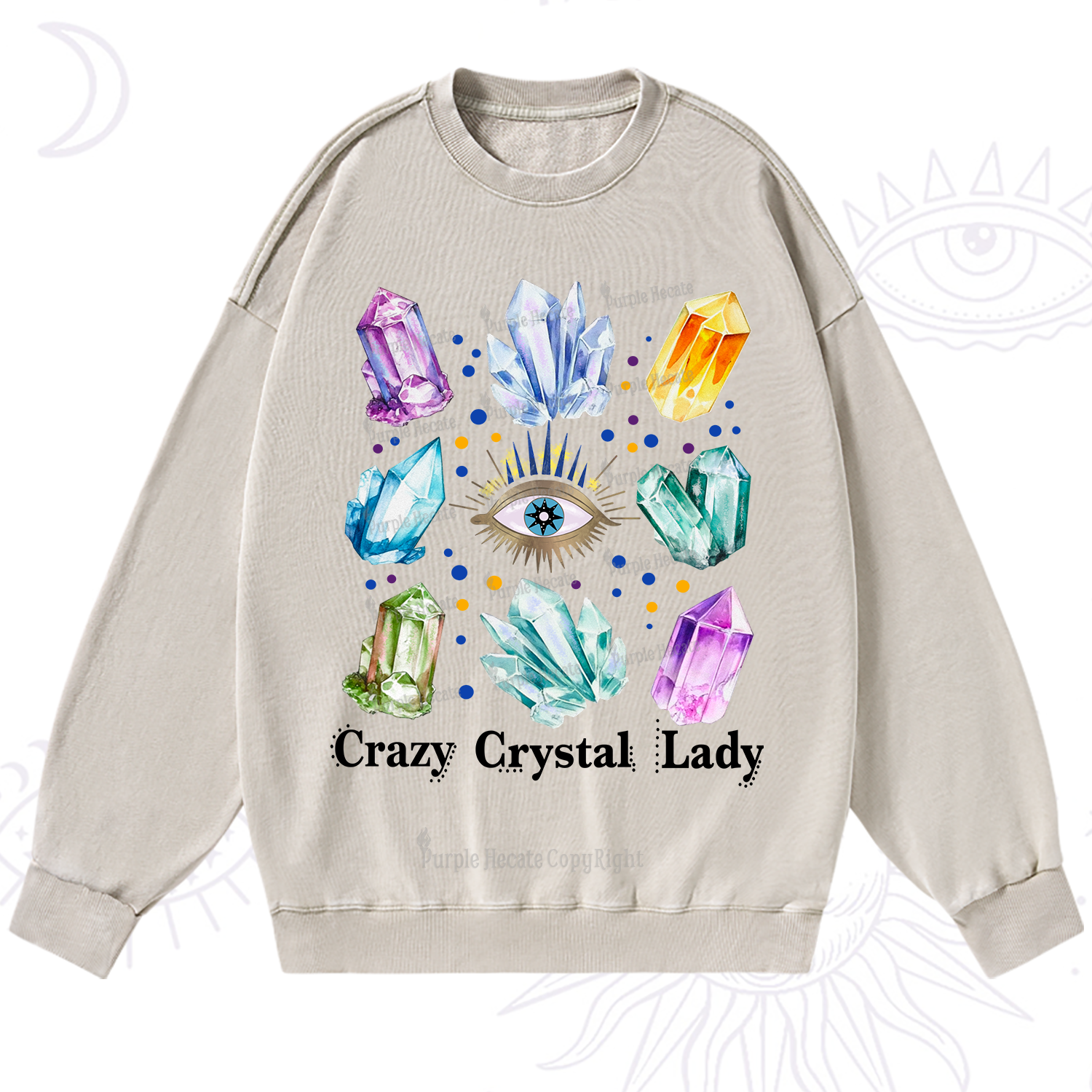Purplehecate Crysral Lady Washed Sweatshirt