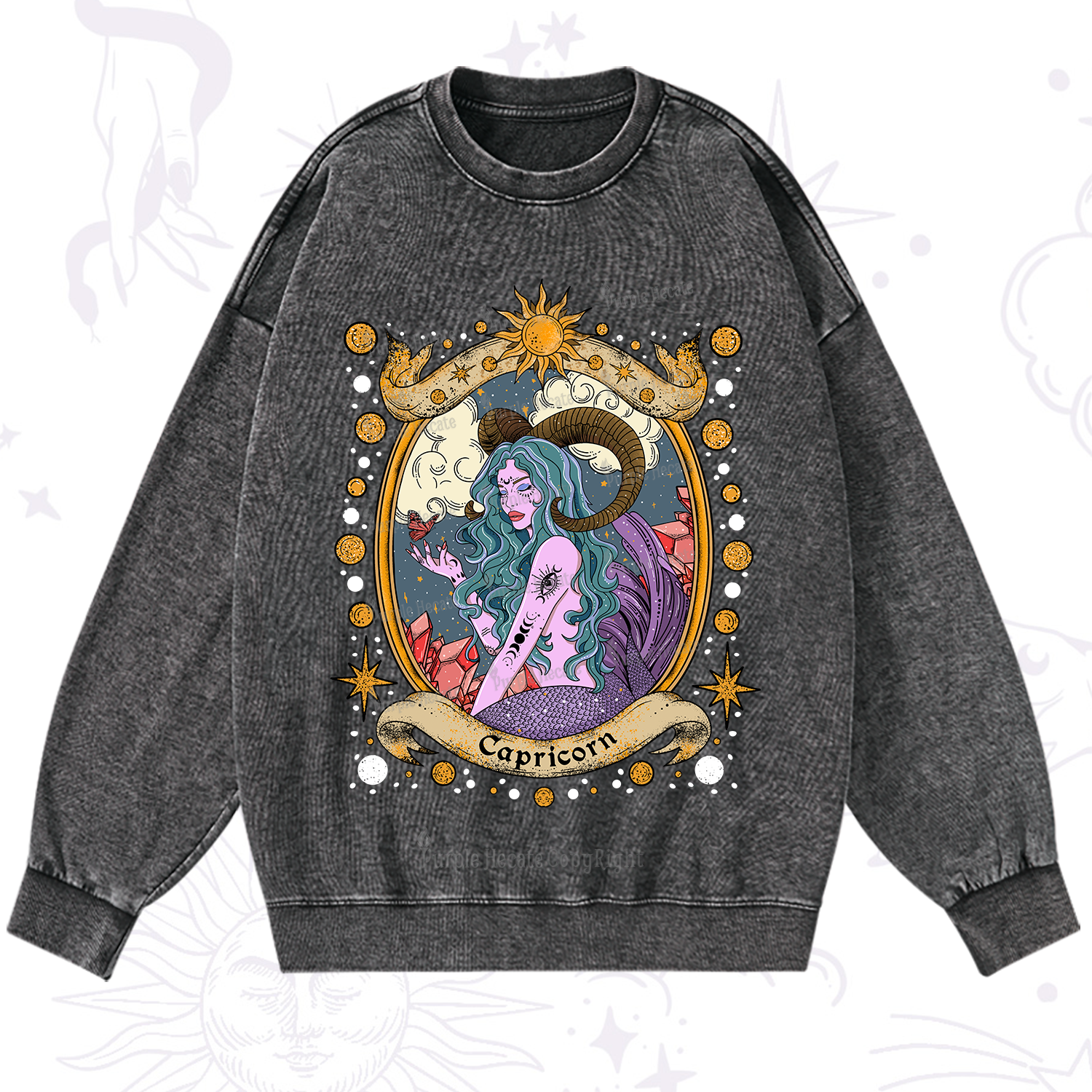 Purplehecate Capricorn Radiance Washed Sweatshirt