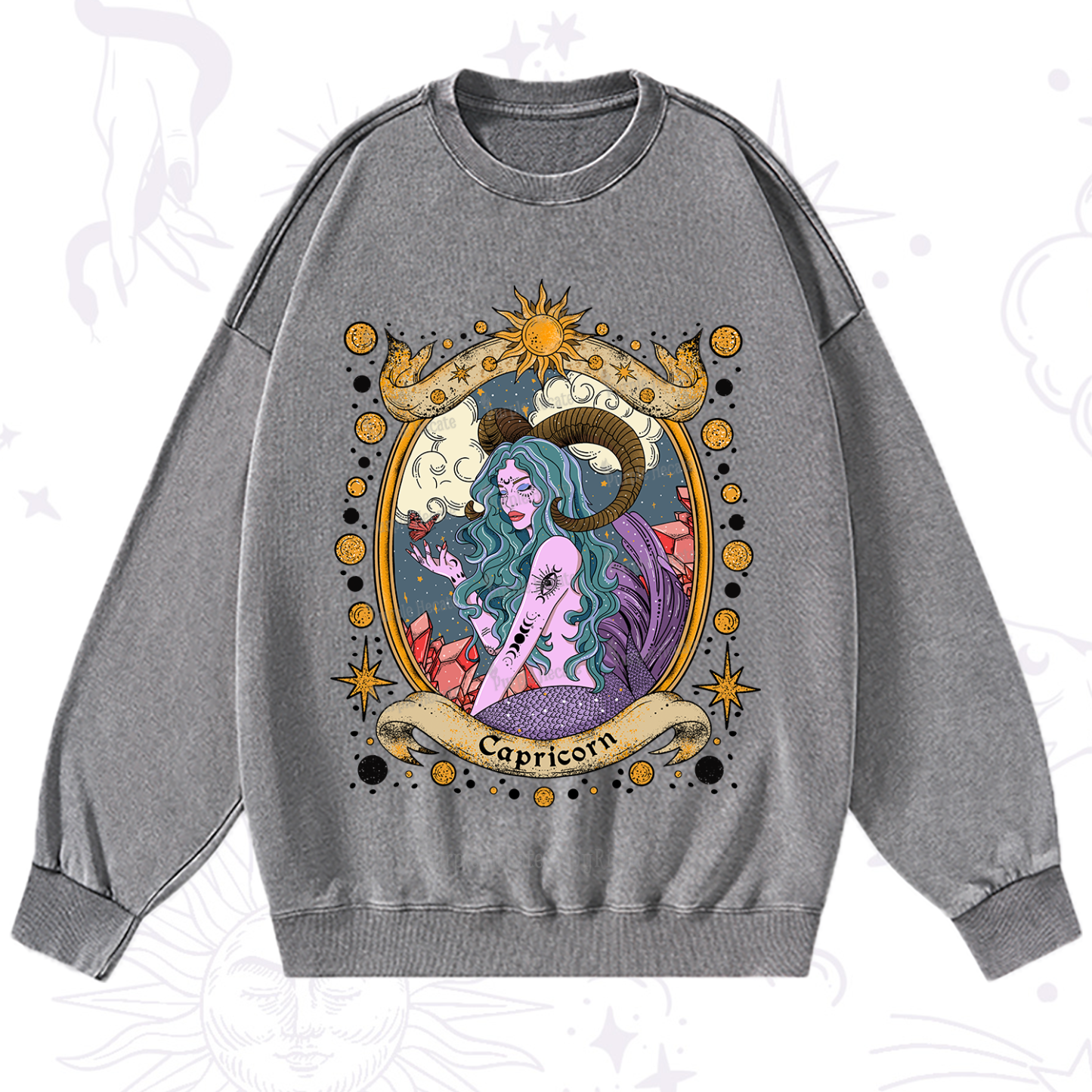 Purplehecate Capricorn Radiance Washed Sweatshirt