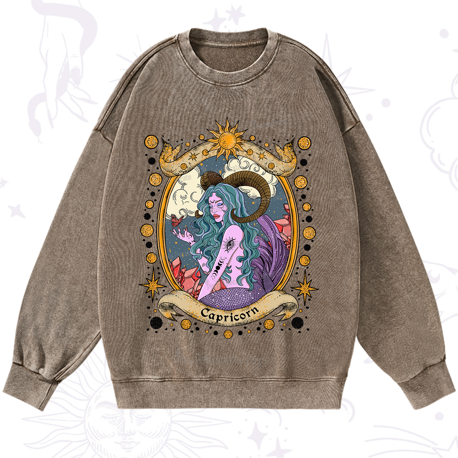 Purplehecate Capricorn Radiance Washed Sweatshirt
