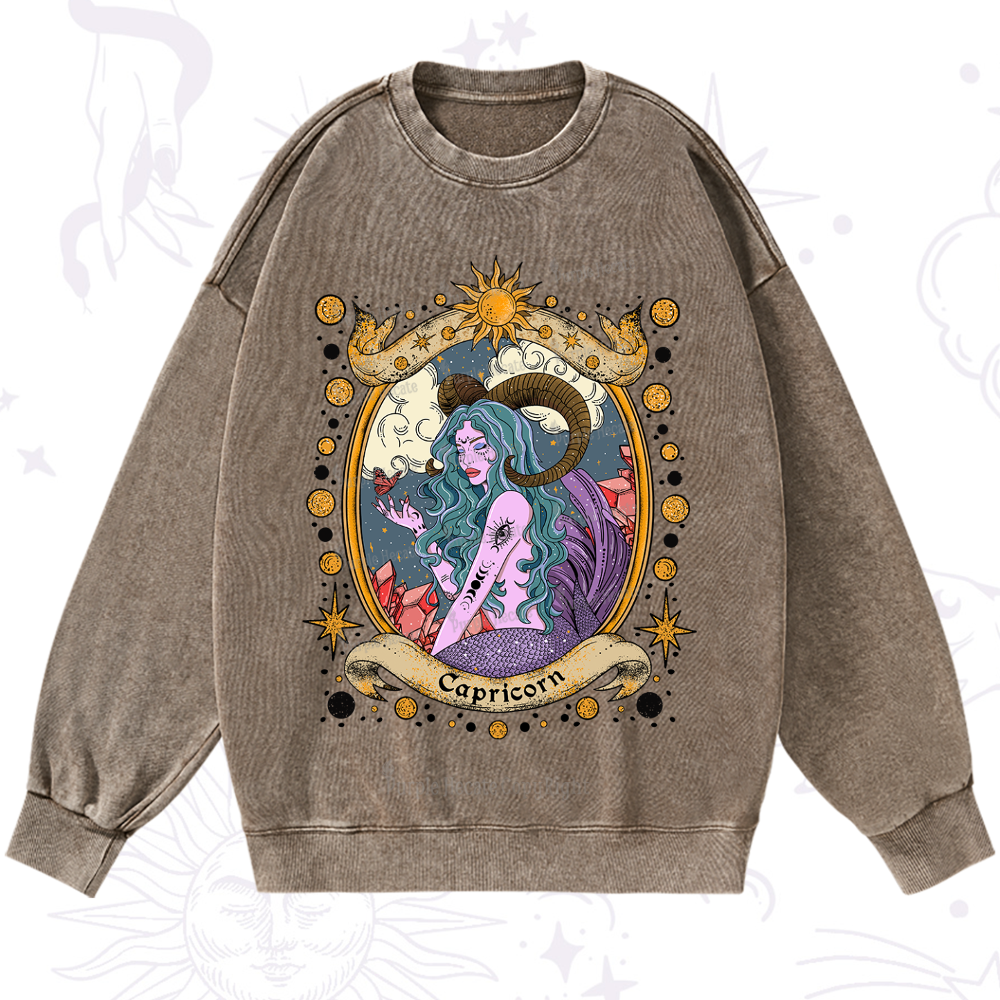 Purplehecate Capricorn Radiance Washed Sweatshirt