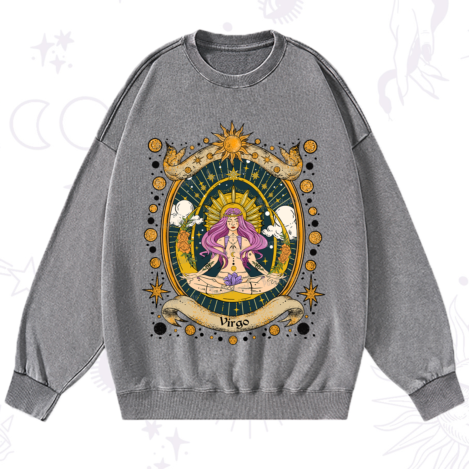 Purplehecate Virgo Radiance Zodiac Washed Sweatshirt