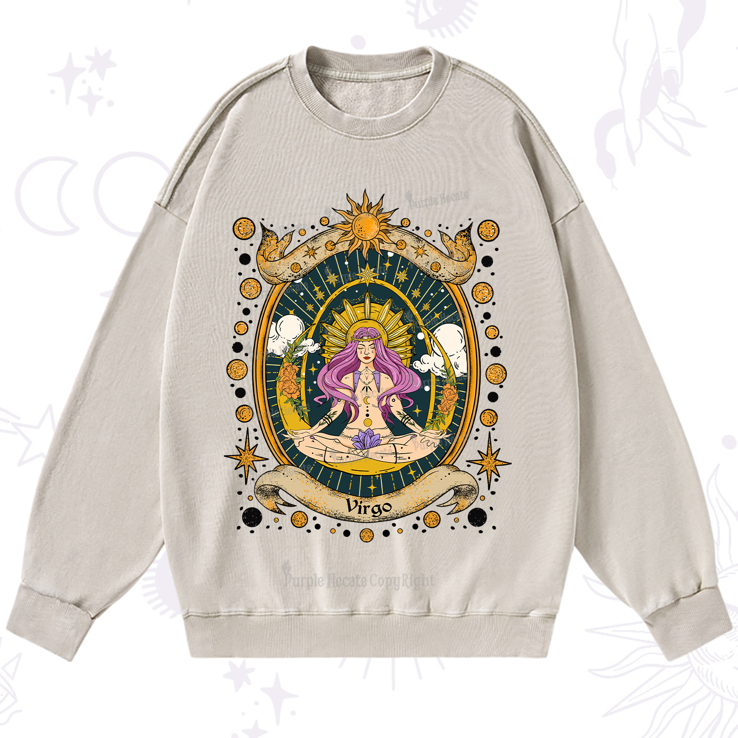 Purplehecate Virgo Radiance Zodiac Washed Sweatshirt