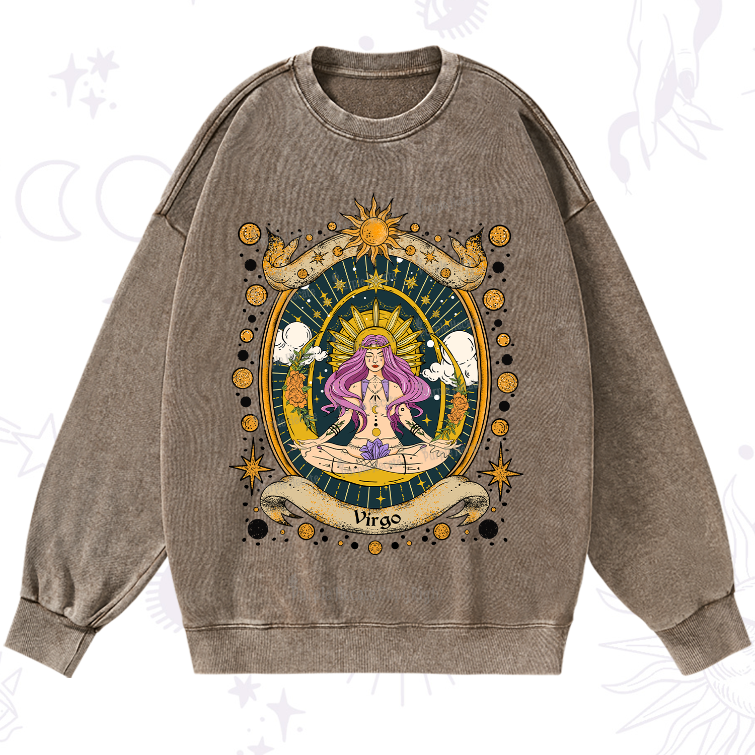 Purplehecate Virgo Radiance Zodiac Washed Sweatshirt