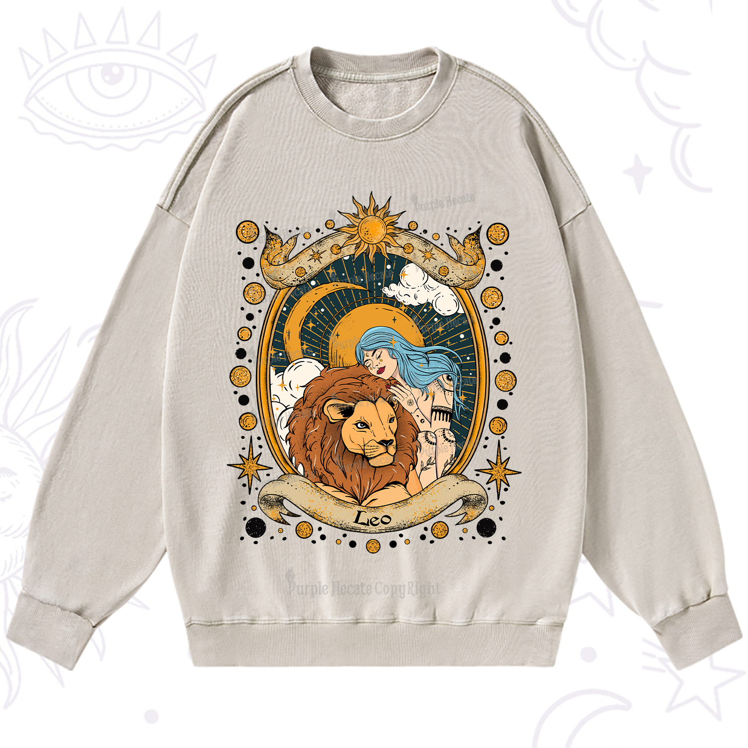 Purplehecate Leo Radiance Zodiac Washed Sweatshirt