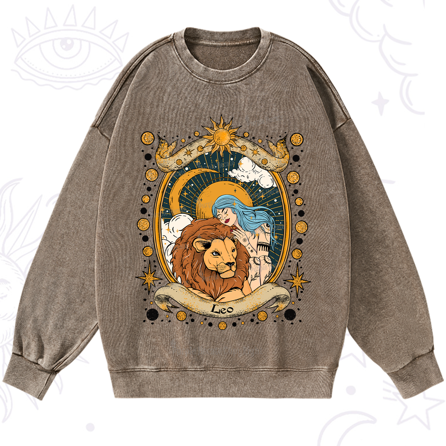 Purplehecate Leo Radiance Zodiac Washed Sweatshirt