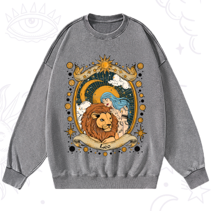 Purplehecate Leo Radiance Zodiac Washed Sweatshirt