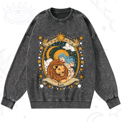 Purplehecate Leo Radiance Zodiac Washed Sweatshirt