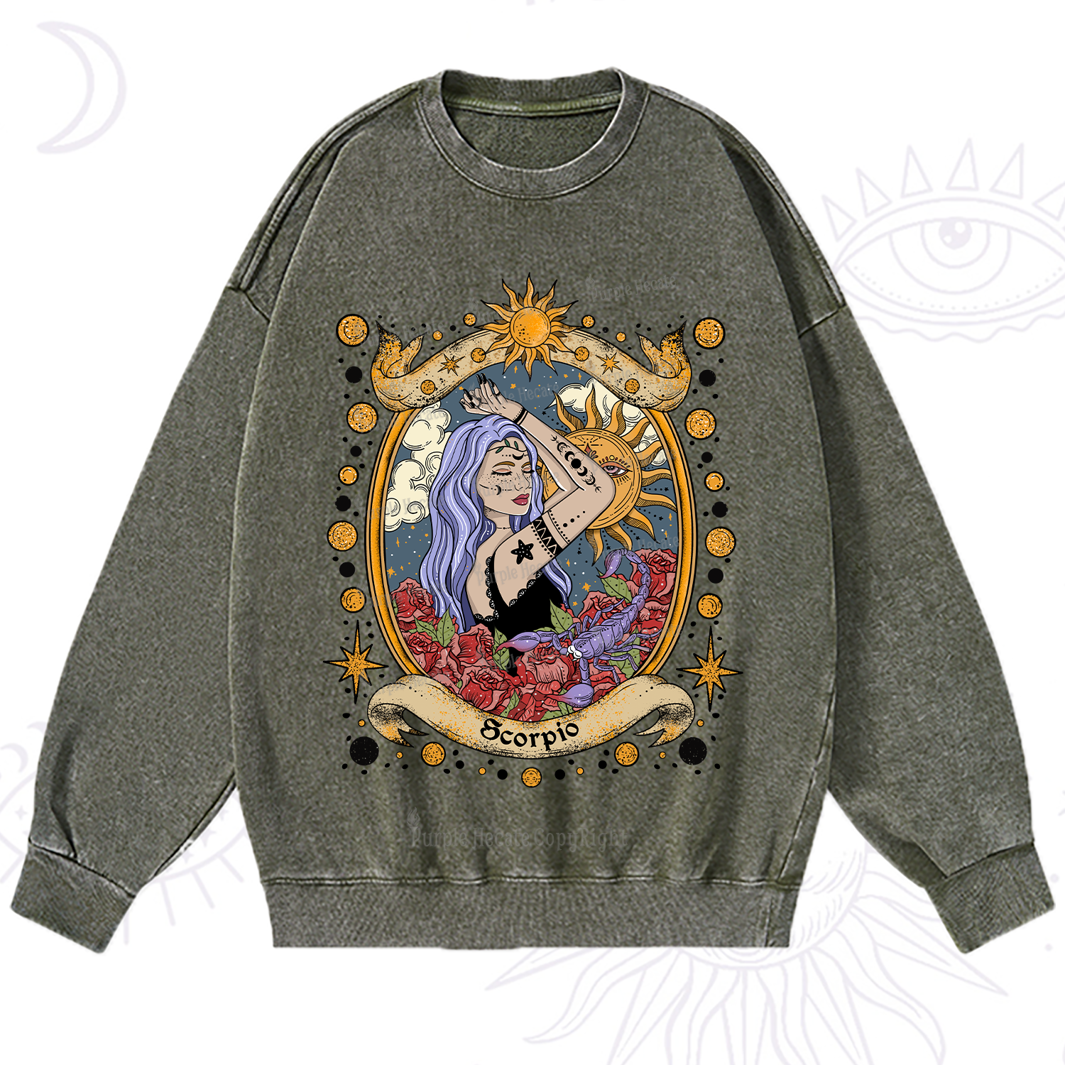 Purplehecate Scorpio Radiance Zodiac Washed Sweatshirt