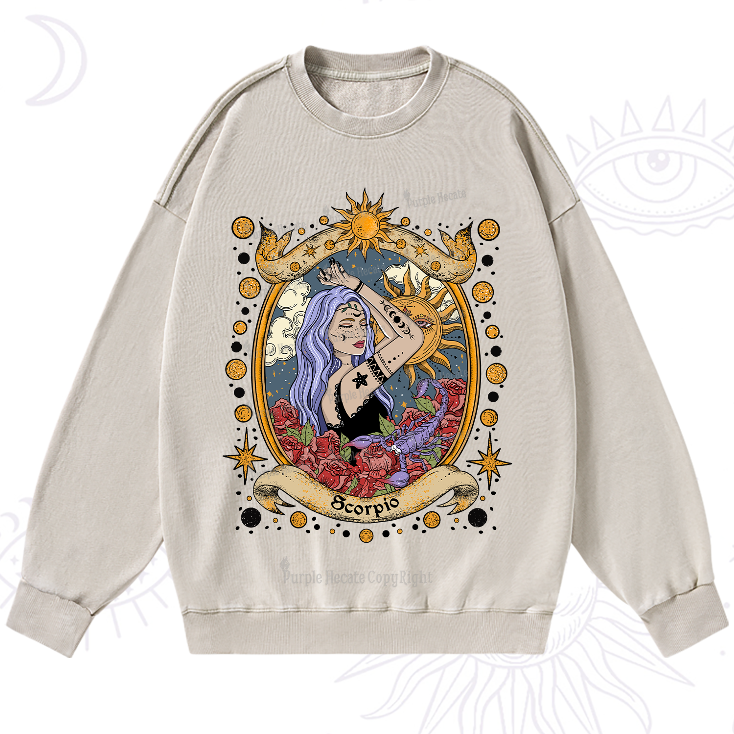 Purplehecate Scorpio Radiance Zodiac Washed Sweatshirt