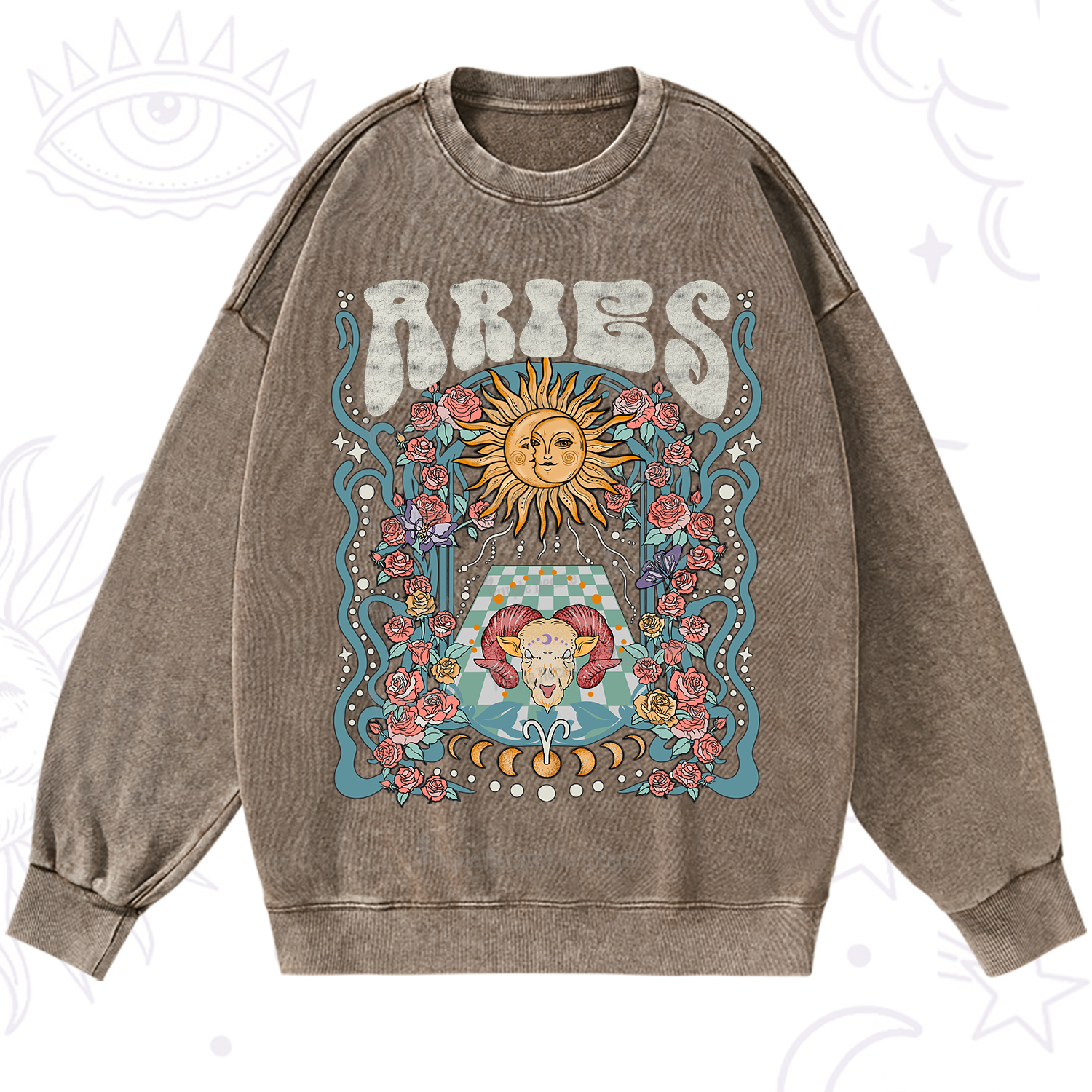 Purplehecate Aries Spirit Zodiac Washed Sweatshirt