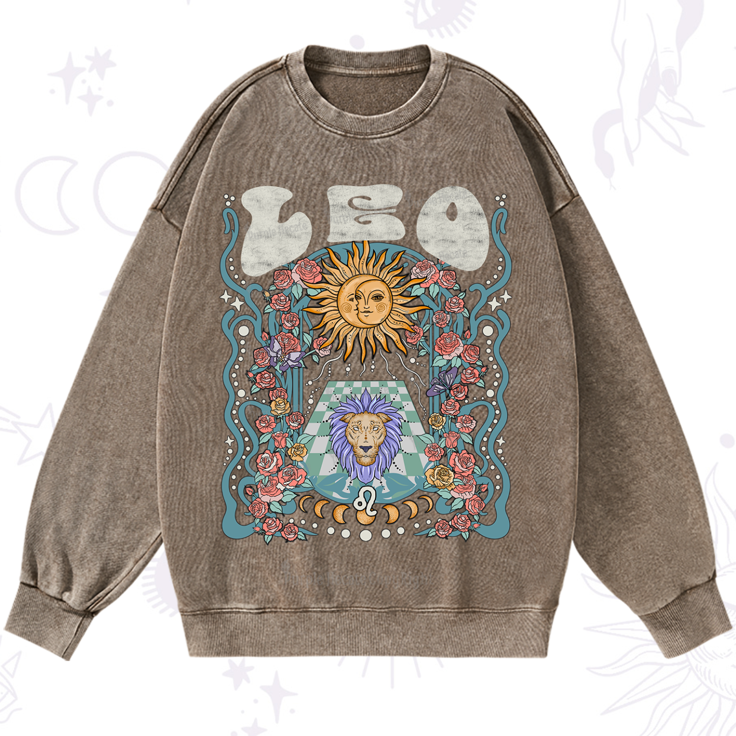 Purplehecate Leo Spirit Zodiac Washed Sweatshirt