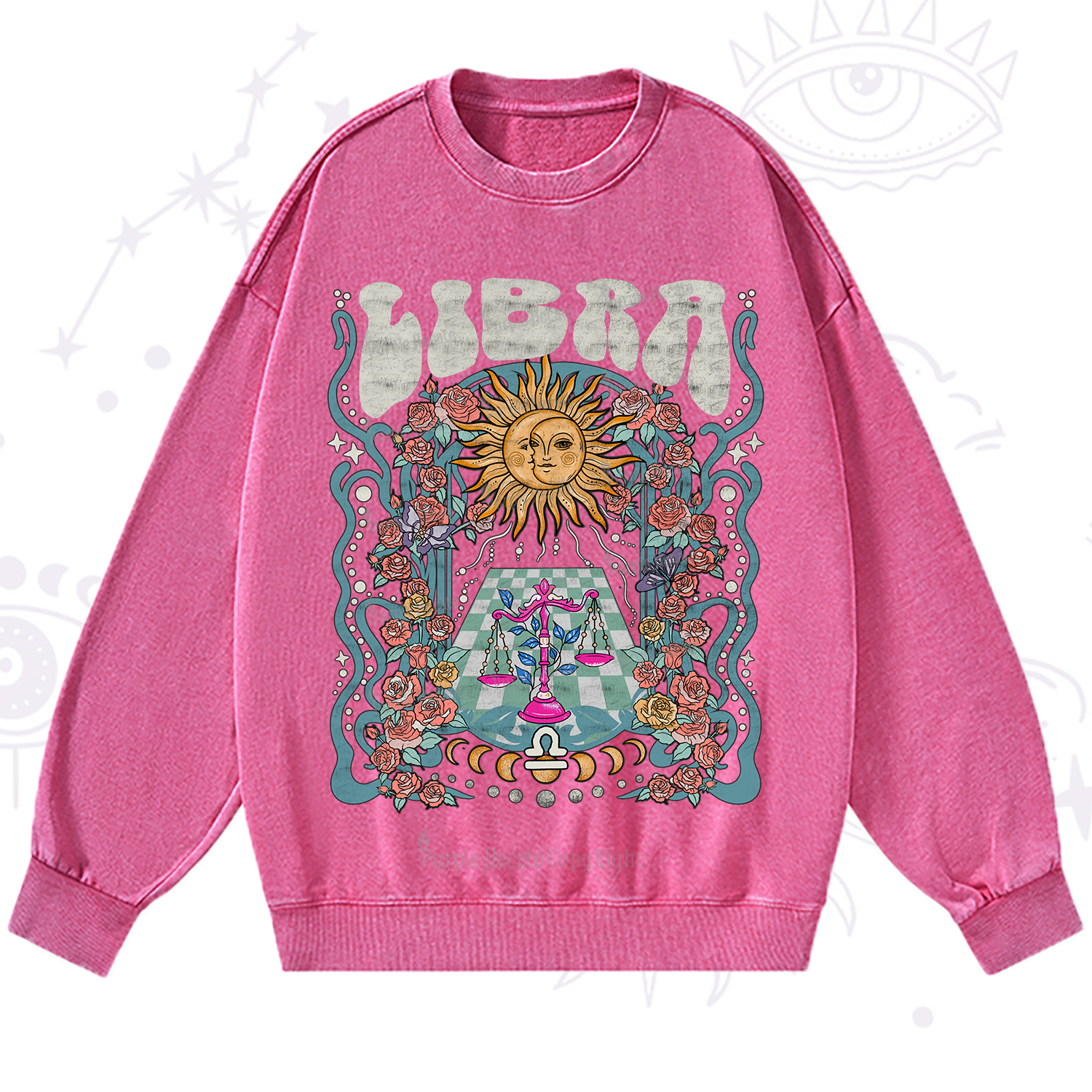 Purplehecate Libra Spirit Zodiac Washed Sweatshirt