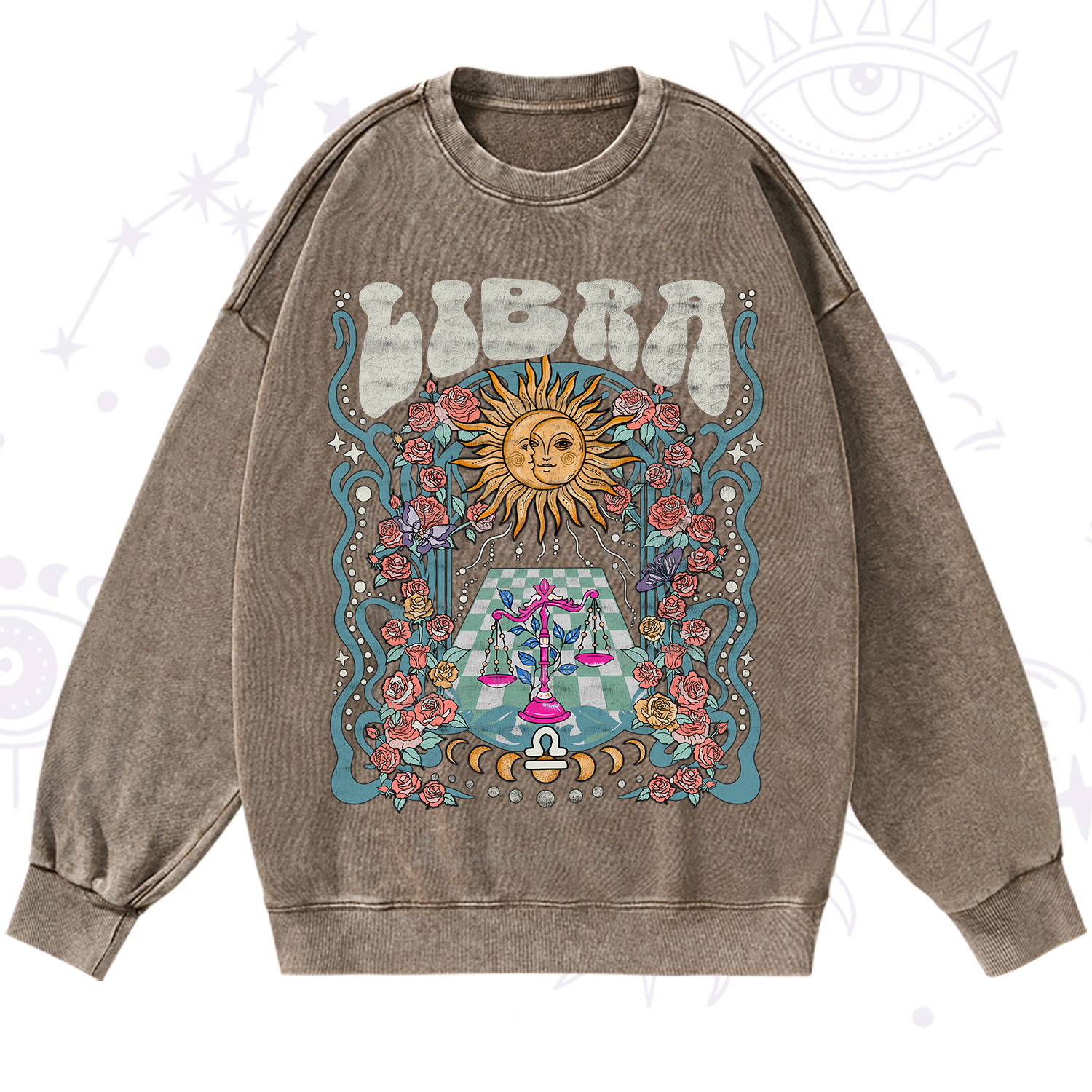 Purplehecate Libra Spirit Zodiac Washed Sweatshirt