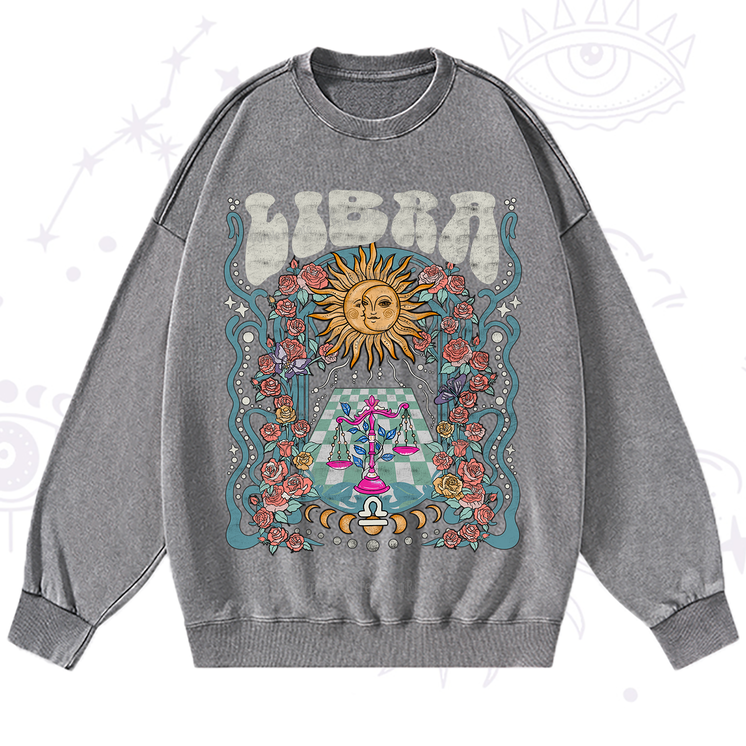 Purplehecate Libra Spirit Zodiac Washed Sweatshirt