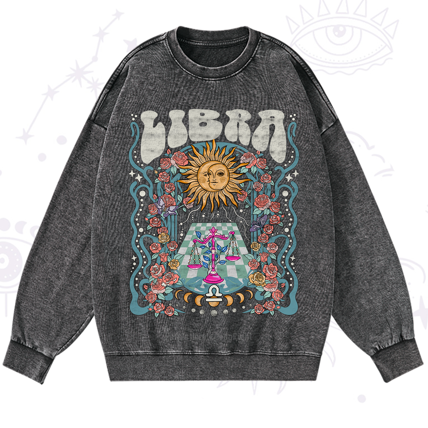 Purplehecate Libra Spirit Zodiac Washed Sweatshirt