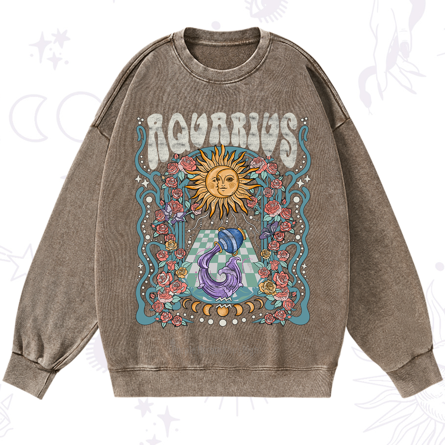 Purplehecate Aquarius Spirit Zodiac Washed Sweatshirt