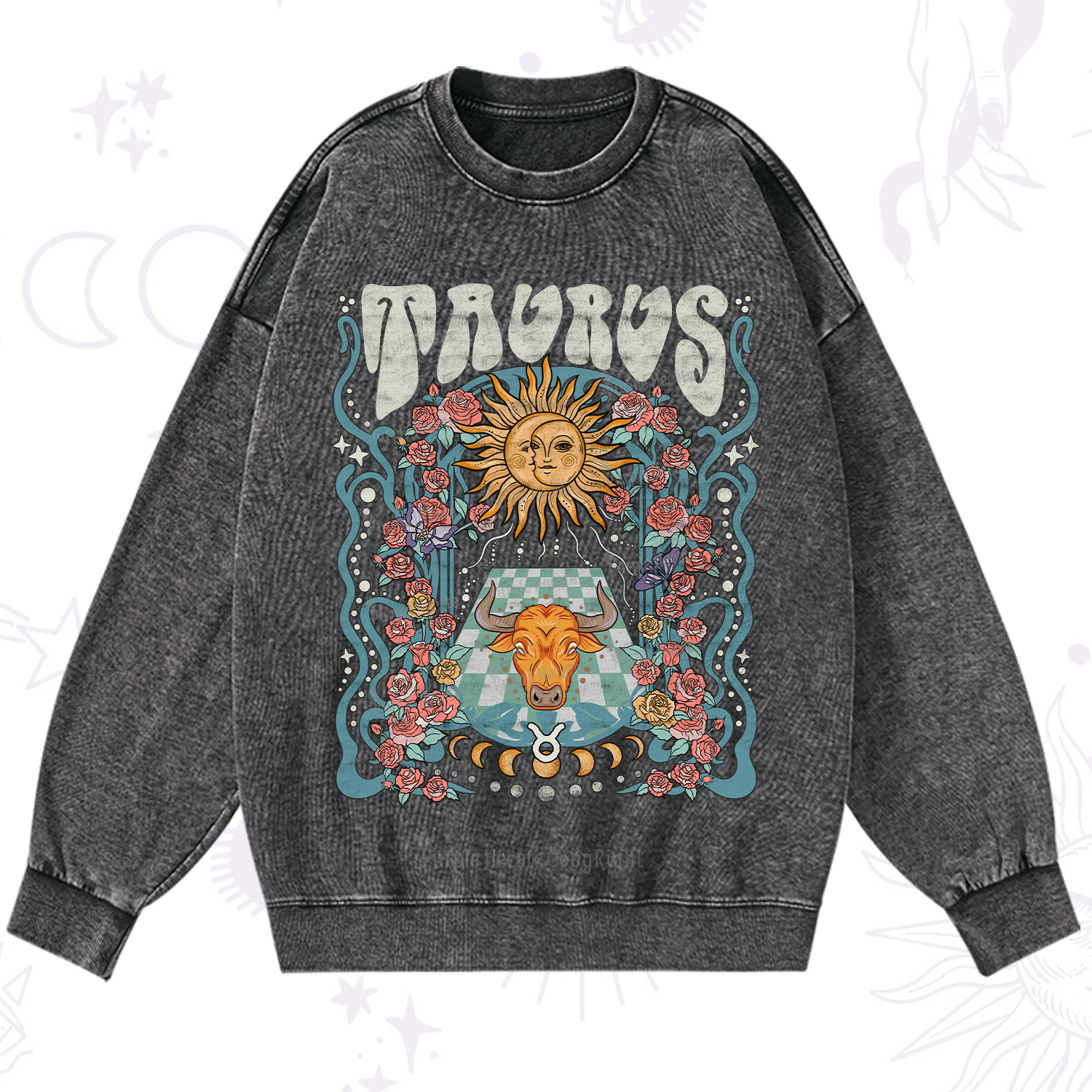Purplehecate Taurus Spirit Zodiac Washed Sweatshirt