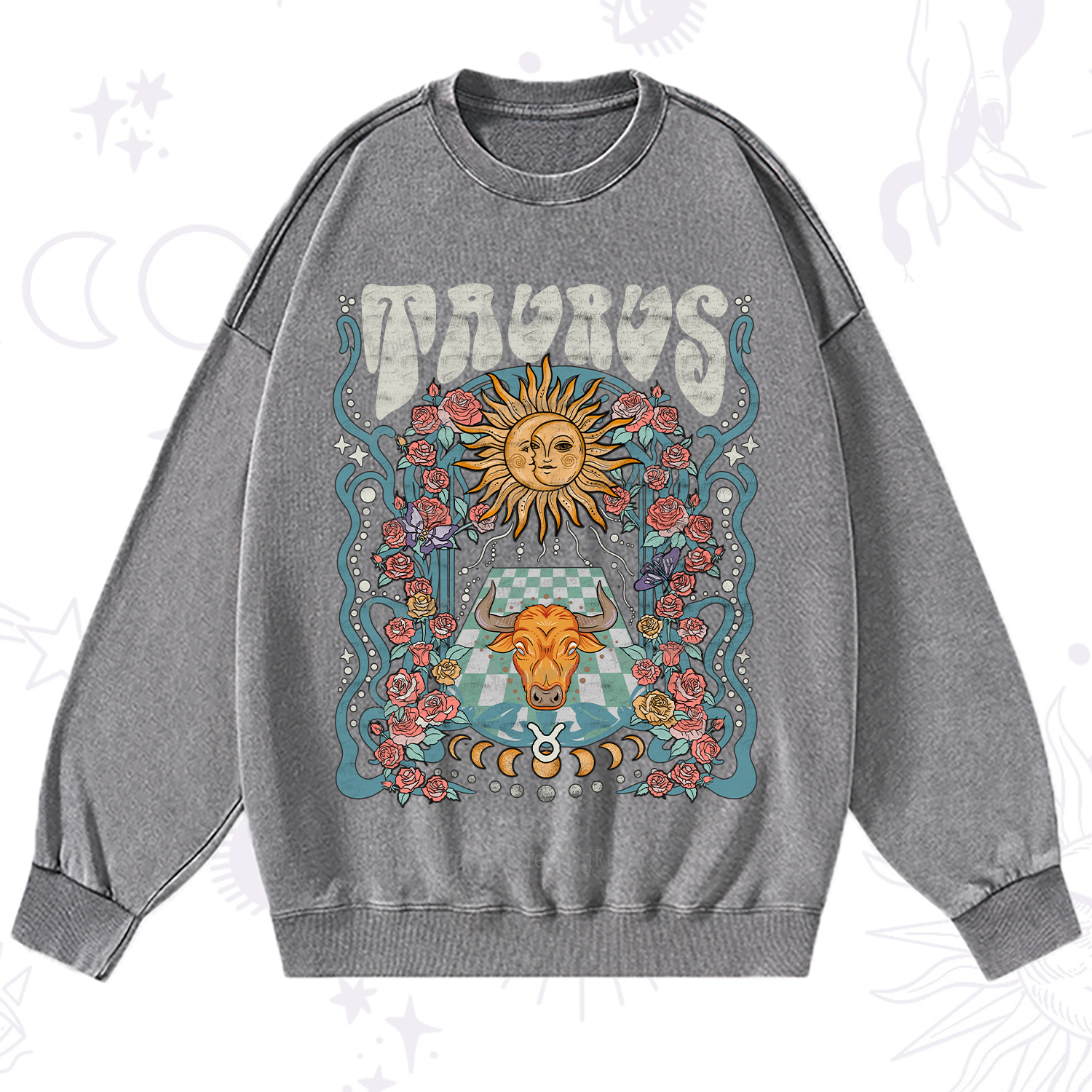 Purplehecate Taurus Spirit Zodiac Washed Sweatshirt