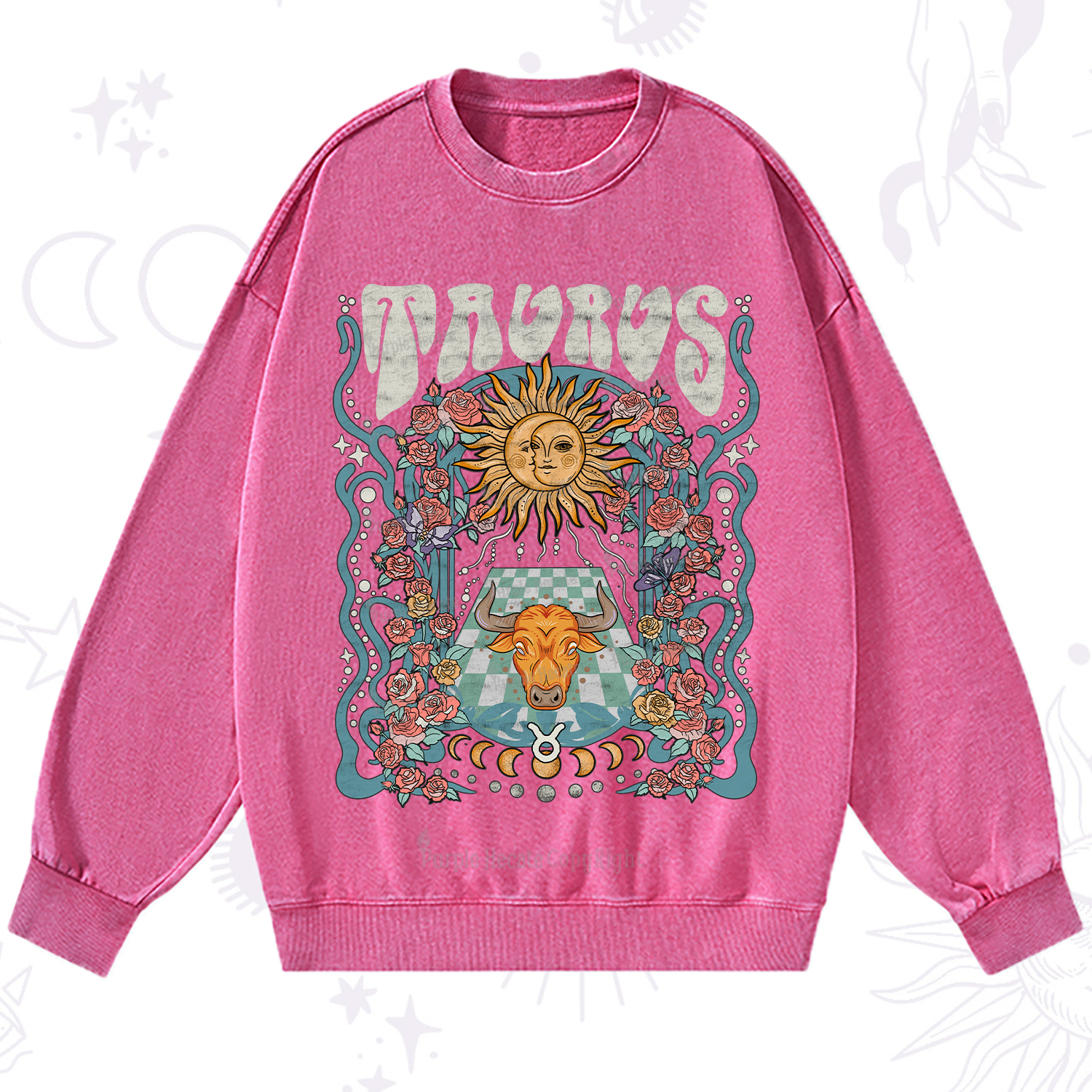 Purplehecate Taurus Spirit Zodiac Washed Sweatshirt