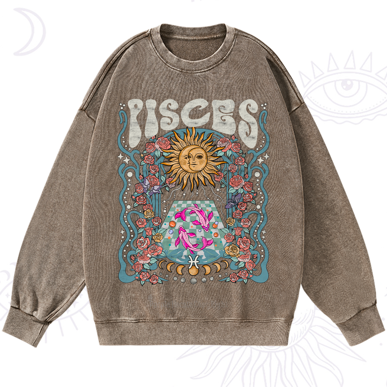 Purplehecate Pisces Spirit Zodiac Washed Sweatshirt