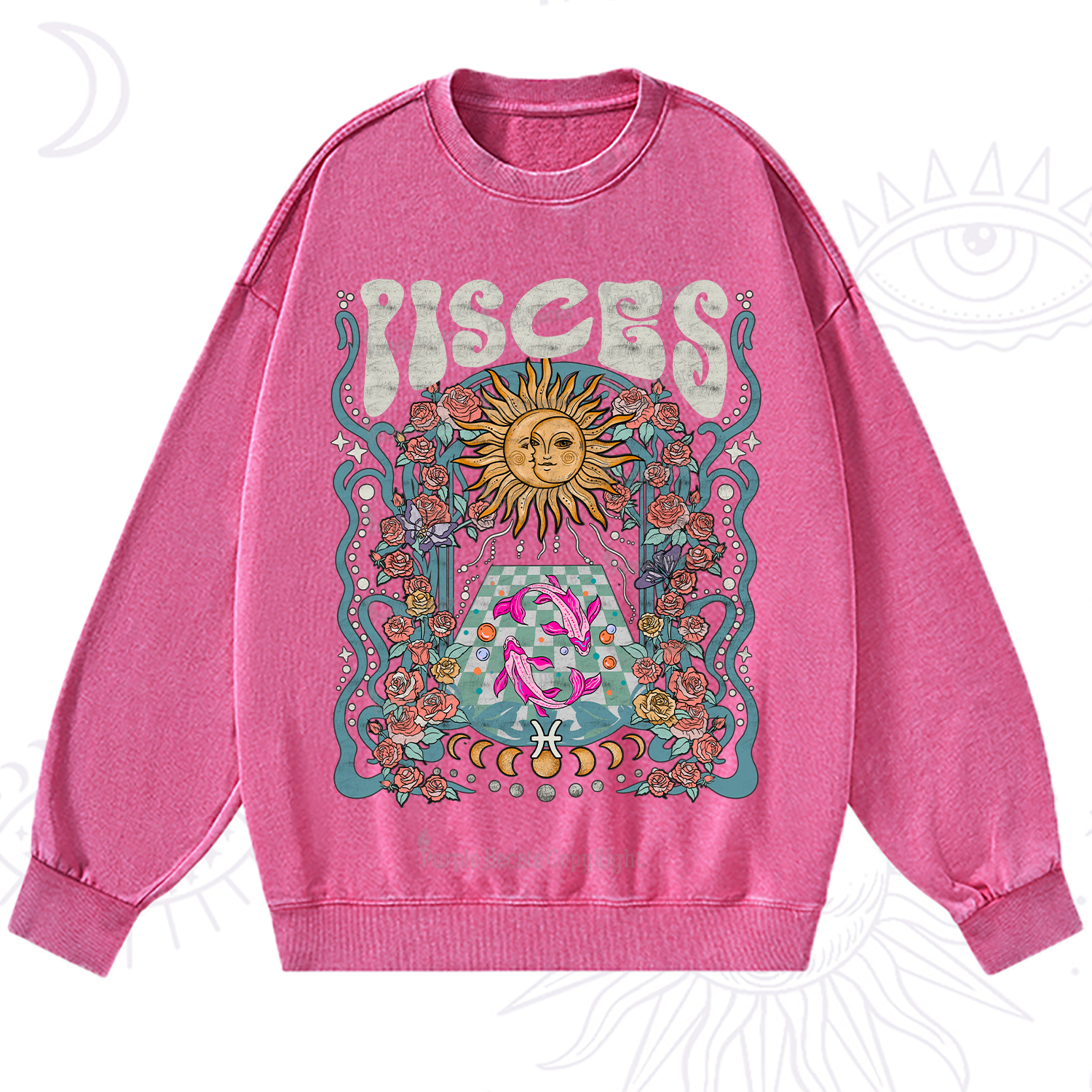 Purplehecate Pisces Spirit Zodiac Washed Sweatshirt