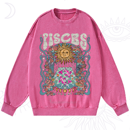 Purplehecate Pisces Spirit Zodiac Washed Sweatshirt