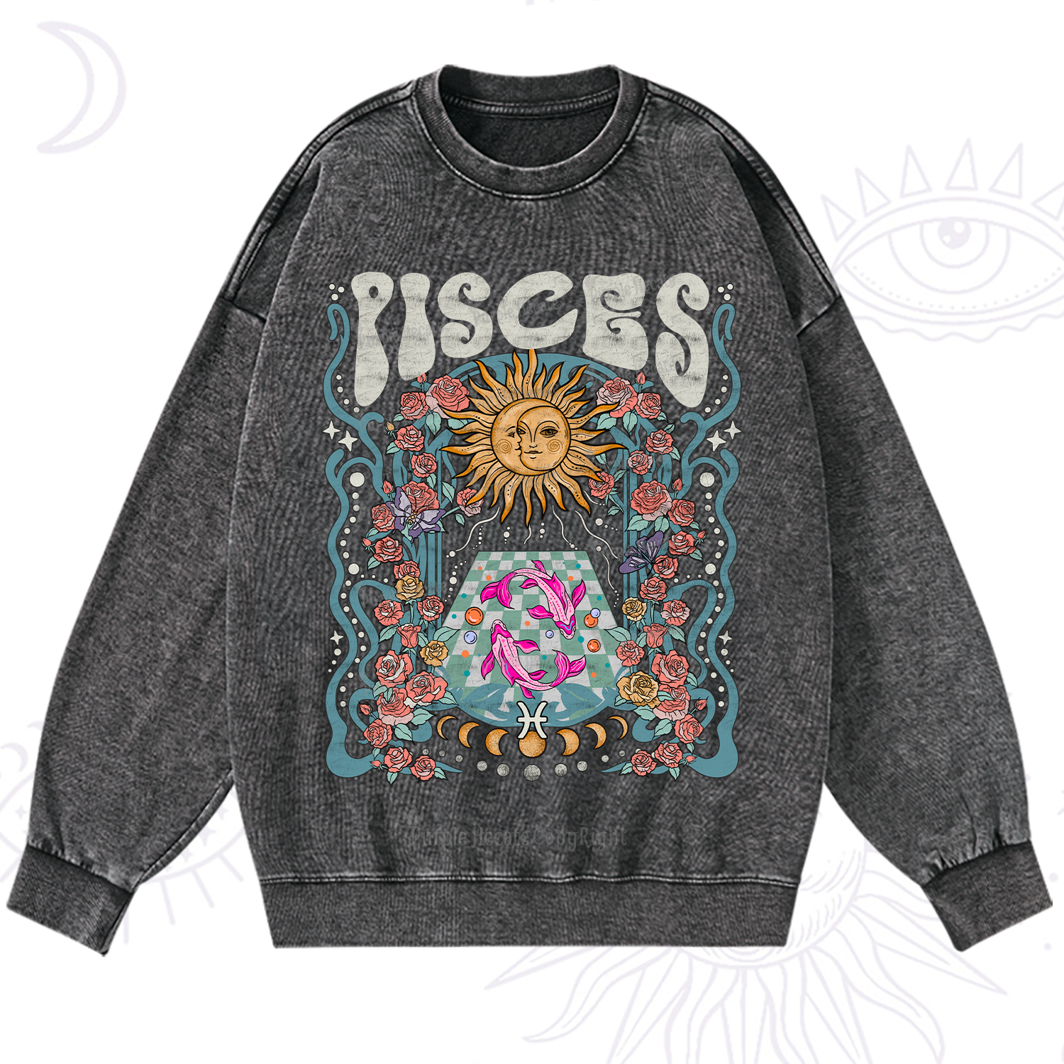 Purplehecate Pisces Spirit Zodiac Washed Sweatshirt