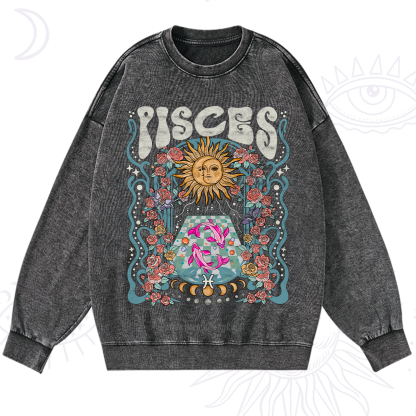 Purplehecate Pisces Spirit Zodiac Washed Sweatshirt