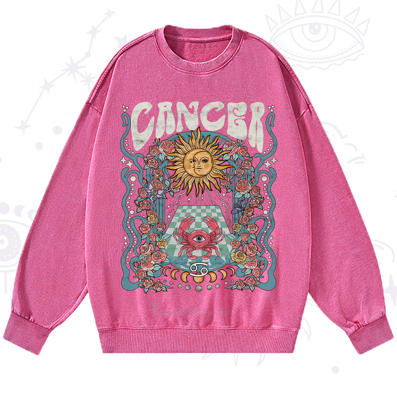 Purplehecate Cancer Spirit Zodiac Washed Sweatshirt