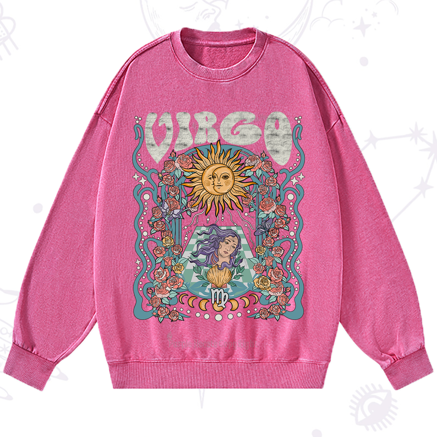 Purplehecate Virgo Spirit Zodiac Washed Sweatshirt