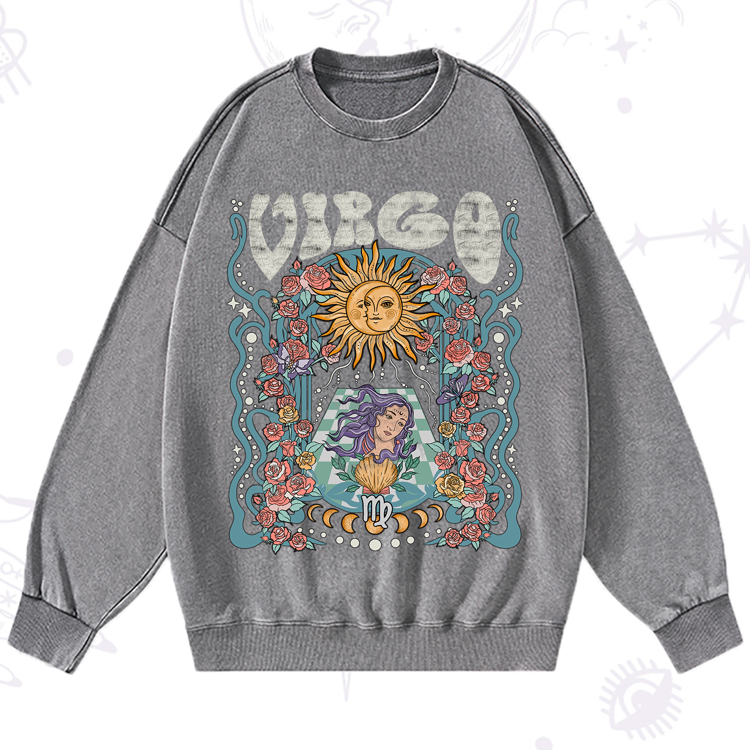 Purplehecate Virgo Spirit Zodiac Washed Sweatshirt