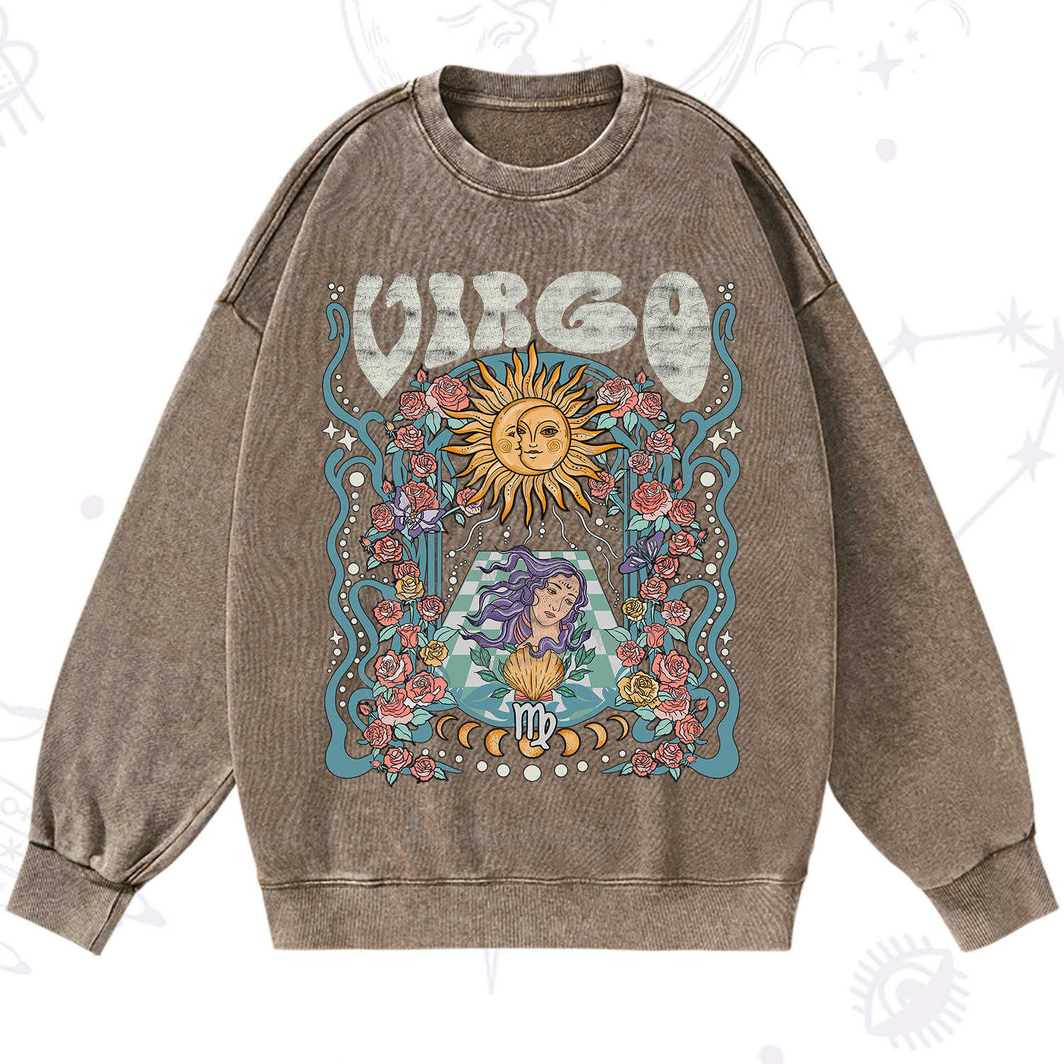 Purplehecate Virgo Spirit Zodiac Washed Sweatshirt