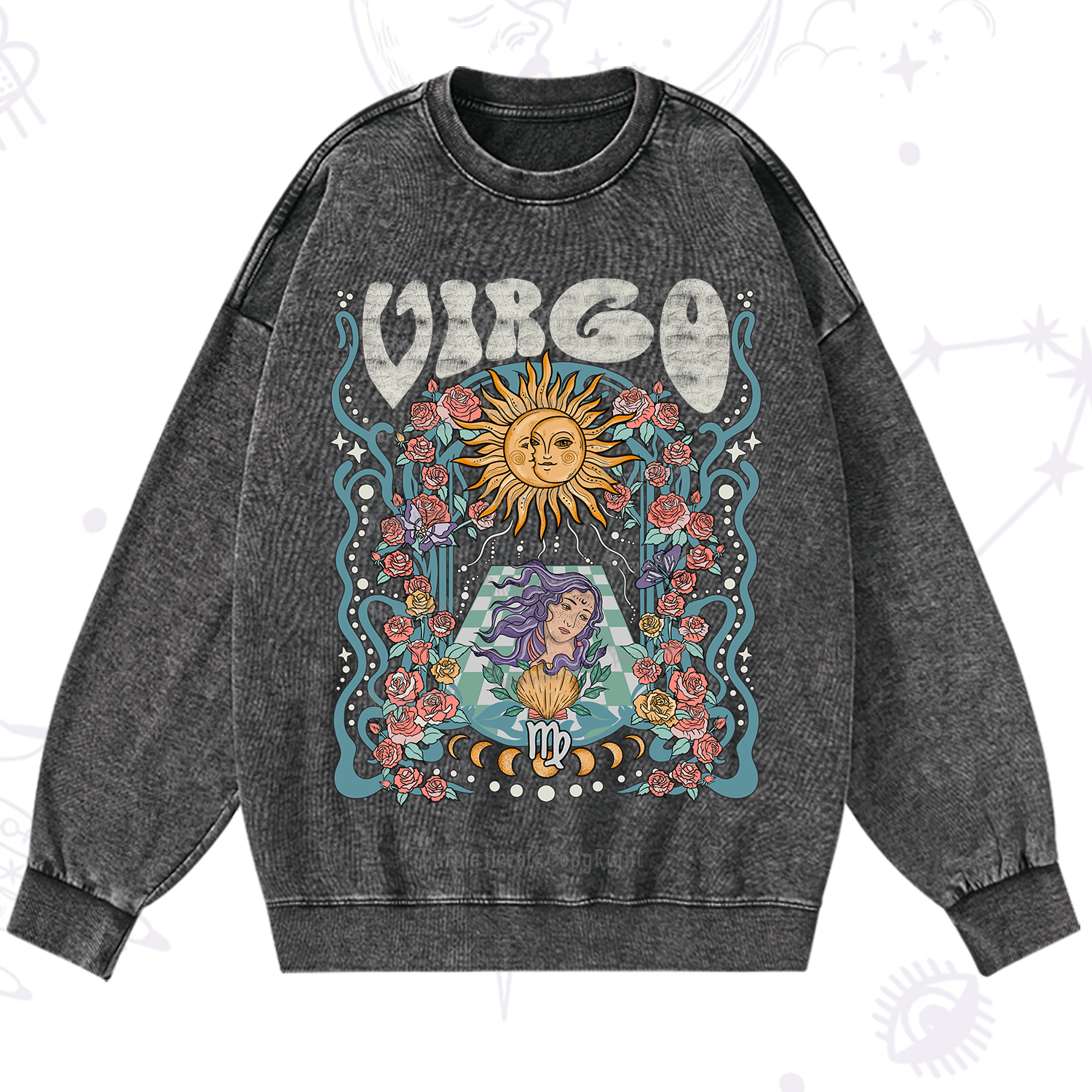 Purplehecate Virgo Spirit Zodiac Washed Sweatshirt