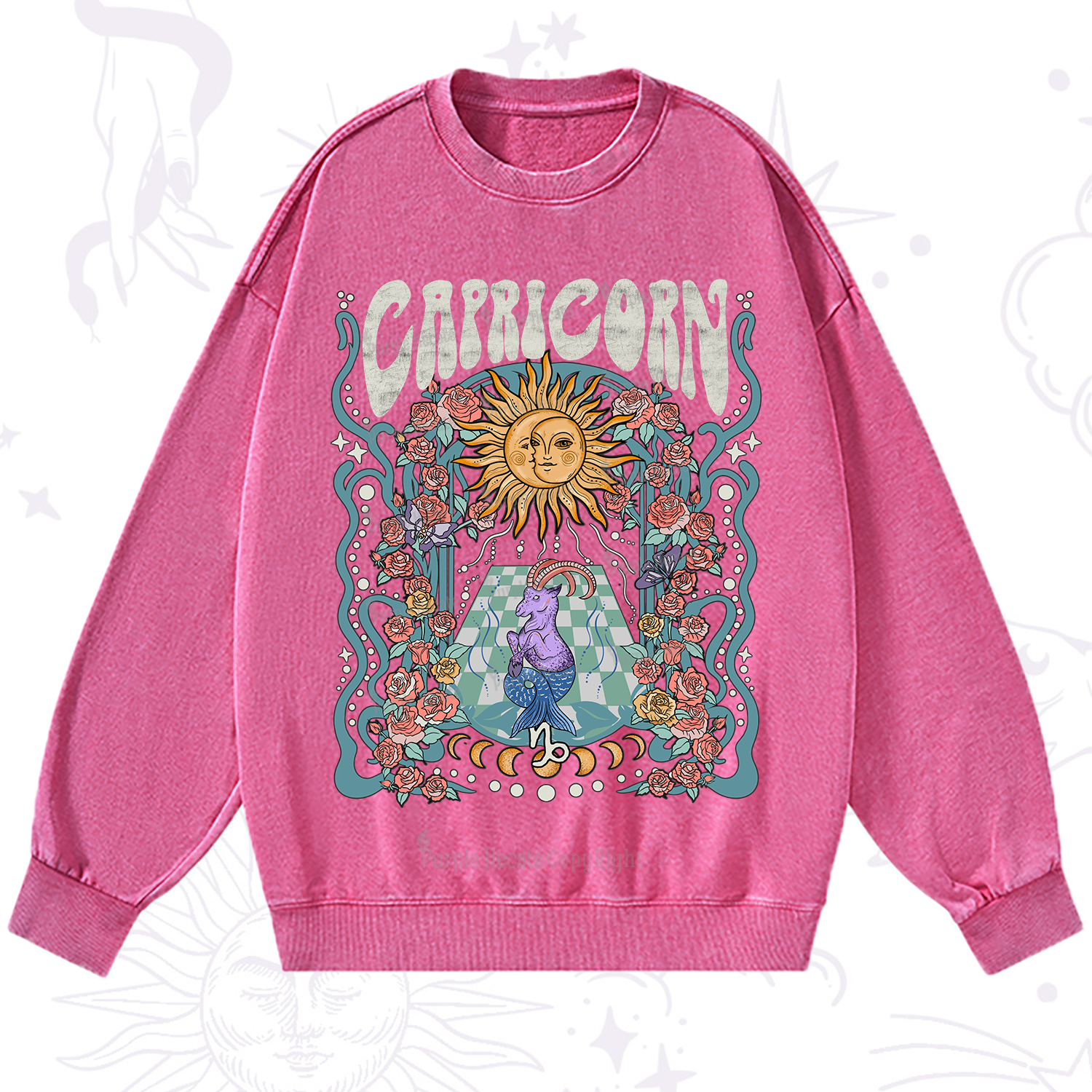 Purplehecate Capricorn Spirit Zodiac Washed Sweatshirt