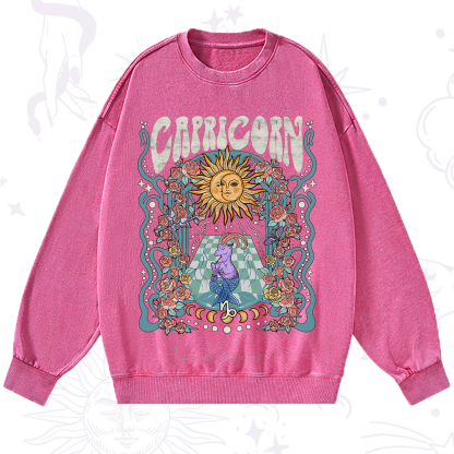 Purplehecate Capricorn Spirit Zodiac Washed Sweatshirt