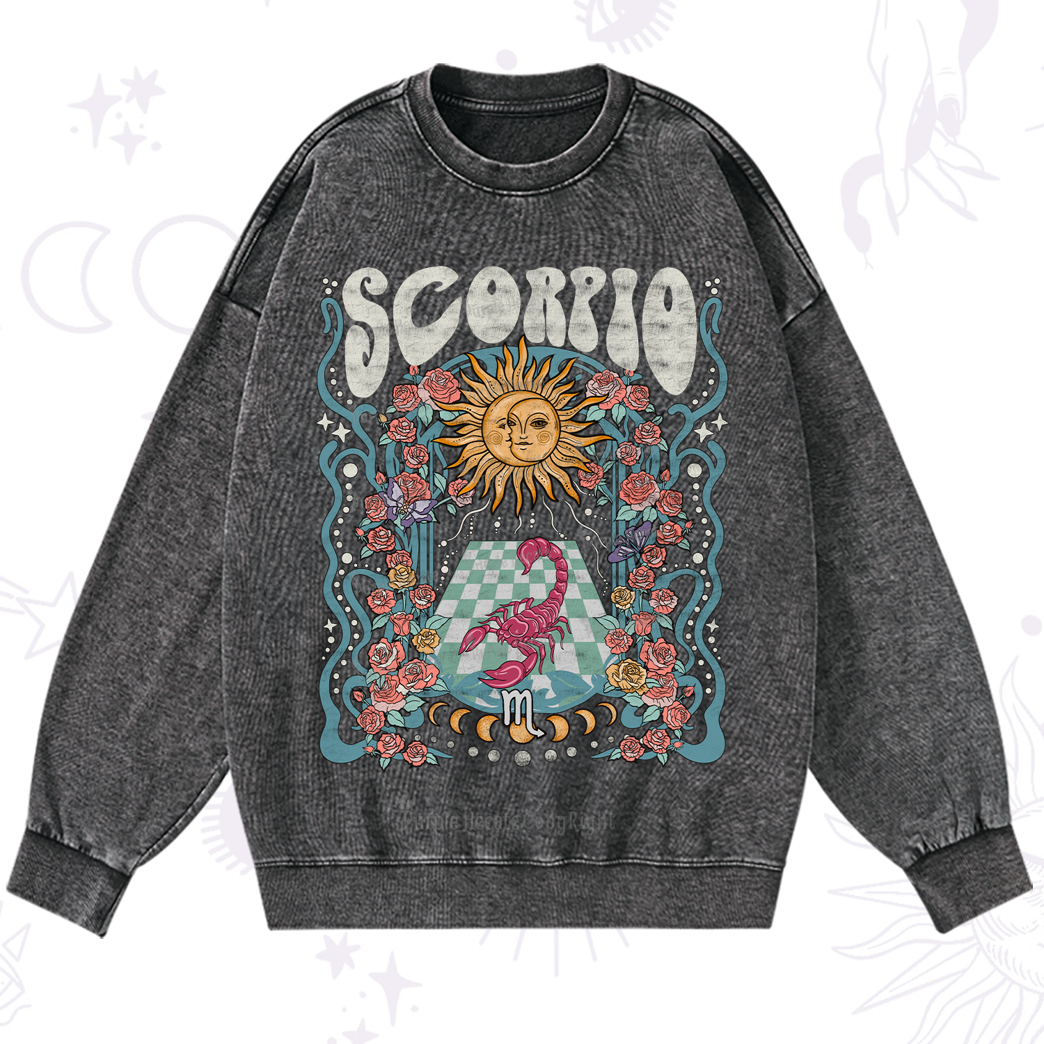 Purplehecate Scorpio Spirit Zodiac Washed Sweatshirt