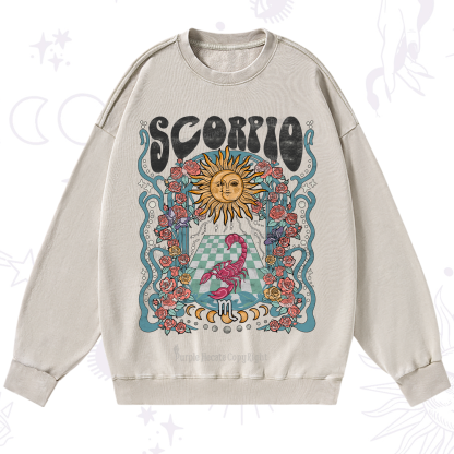 Purplehecate Scorpio Spirit Zodiac Washed Sweatshirt