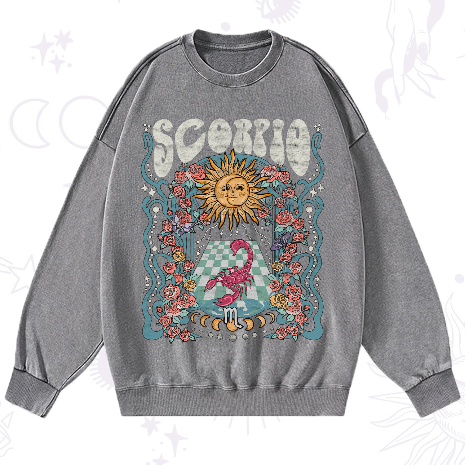 Purplehecate Scorpio Spirit Zodiac Washed Sweatshirt