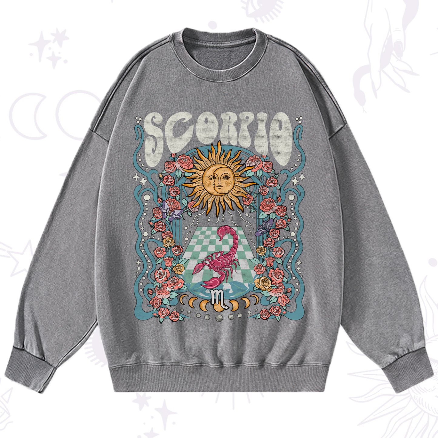 Purplehecate Scorpio Spirit Zodiac Washed Sweatshirt