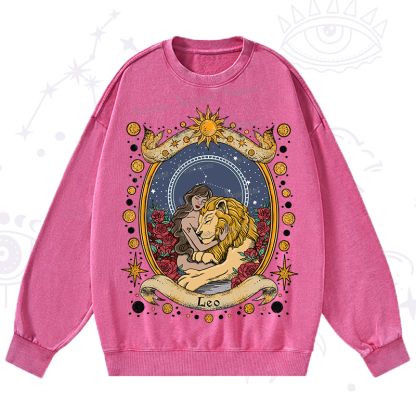 Purplehecate Celestial Leo Zodiac Washed Sweatshirt