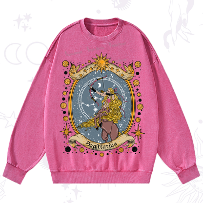 Purplehecate Celestial Sagittarius Zodiac Washed Sweatshirt