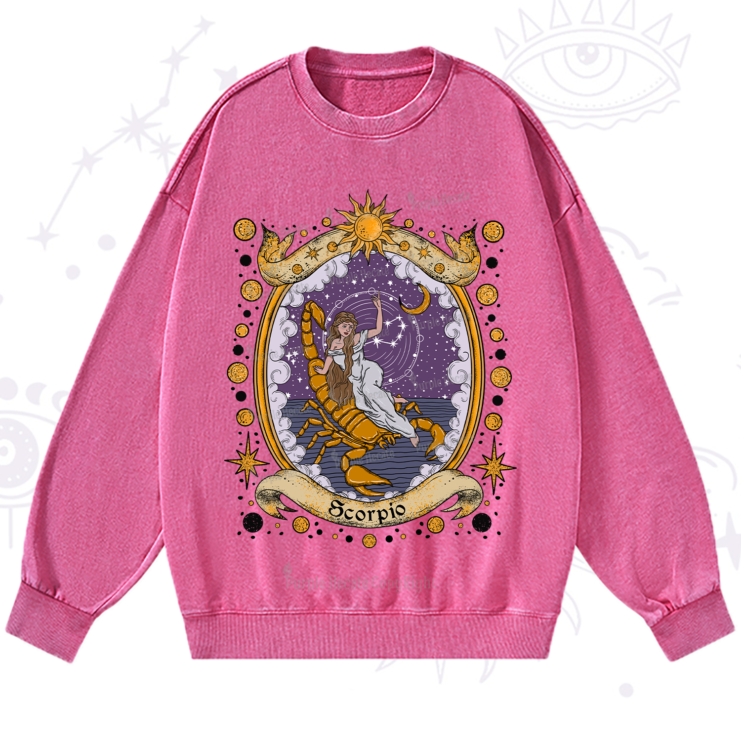 Purplehecate Celestial Scorpio Zodiac Washed Sweatshirt
