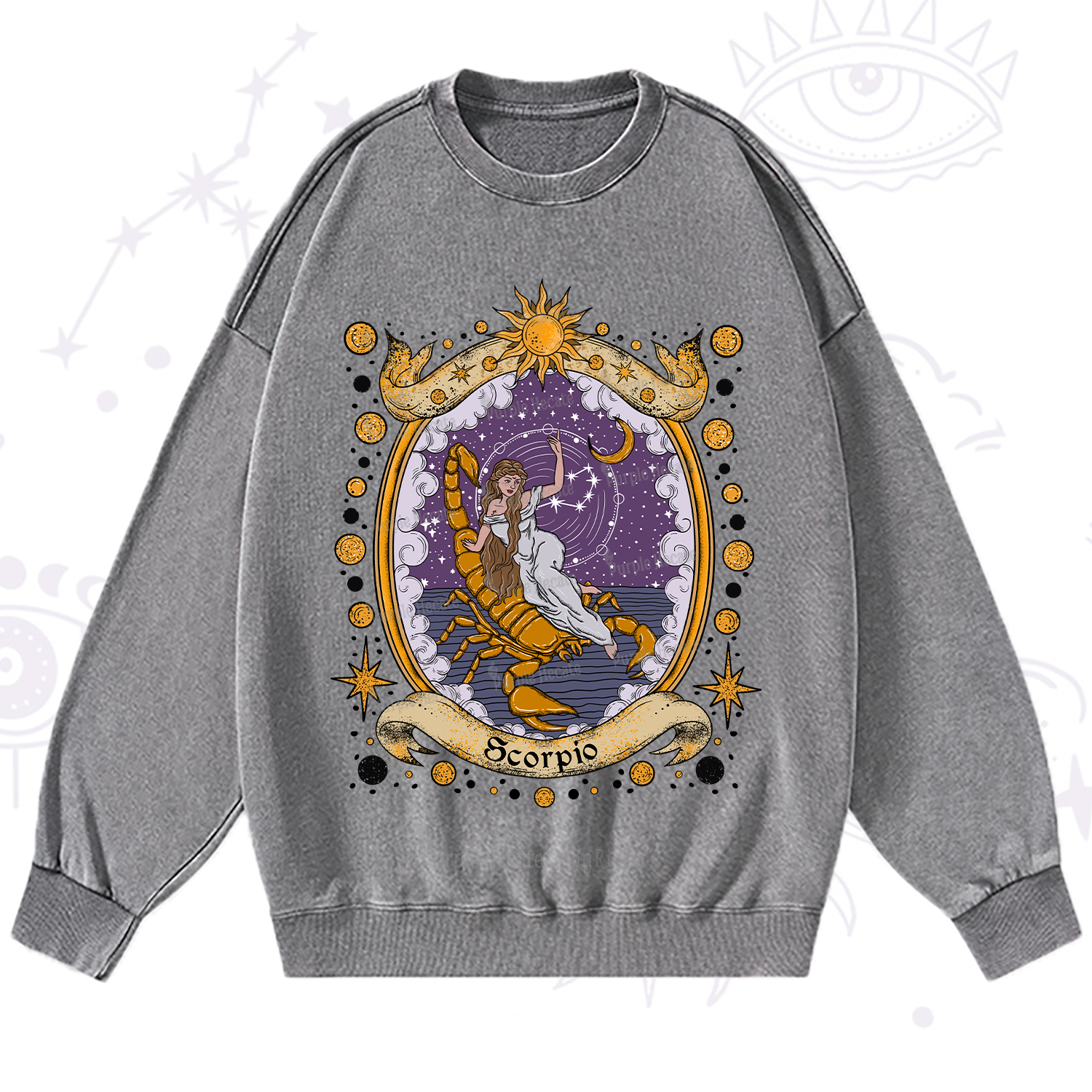 Purplehecate Celestial Scorpio Zodiac Washed Sweatshirt