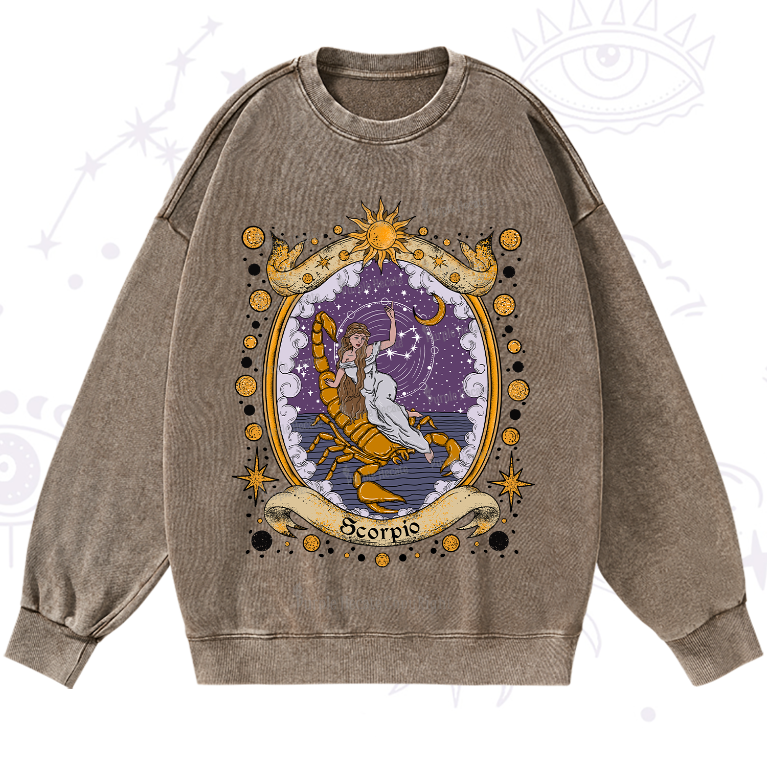 Purplehecate Celestial Scorpio Zodiac Washed Sweatshirt