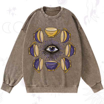 Purplehecate Moon Phase Coffee Lover Washed Sweatshirt