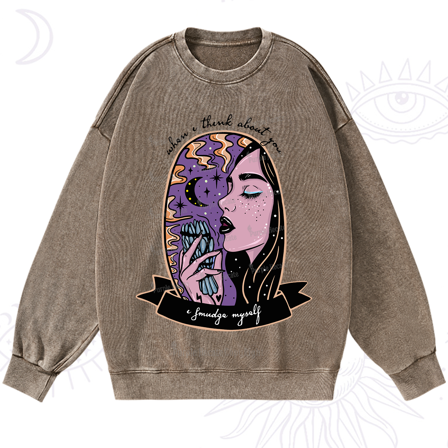 Purplehecate When I Think About You Washed Sweatshirt